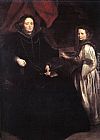 Sir Antony Van Dyck Famous Paintings - Portrait of Porzia Imperiale and Her Daughter